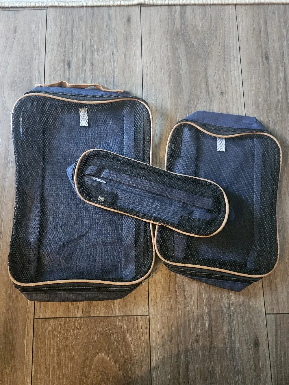 New Set Of 3 Travel Bag with Tan Trim